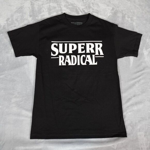 Superrradical Other - Superrradical Stranger Things Parody Glow In The Dark T Shirt Mens Medium Black